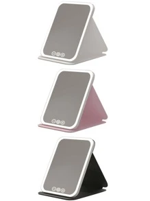 Gương trang điểm gấp gọn có đèn LED, Gương trang điểm thông minh HD cầm tay có đèn để bàn, Phong cách Ins, Quà tặng tốt nhất cho ký túc xá - Nhiều màu - Xem 10