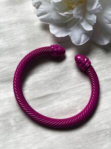 1pc European & American Fashionable Lacquered Twisted Rope Open Bangle Bracelet, Versatile Accessory For All Seasons & Holidays