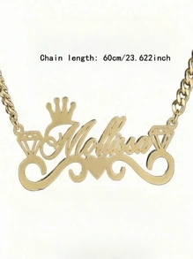 1 pièce Collier personnalisé en acier inoxydable simple mode argent or rose or, cadeau de Noël, cadeau de Saint-Valentin, cadeau d'anniversaire