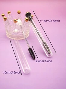 1/3/5件套皇冠高品质睫毛刷和眉刷套装，便携式睫毛嫁接工具，旅行必备 - 黑與白 - 查看 9