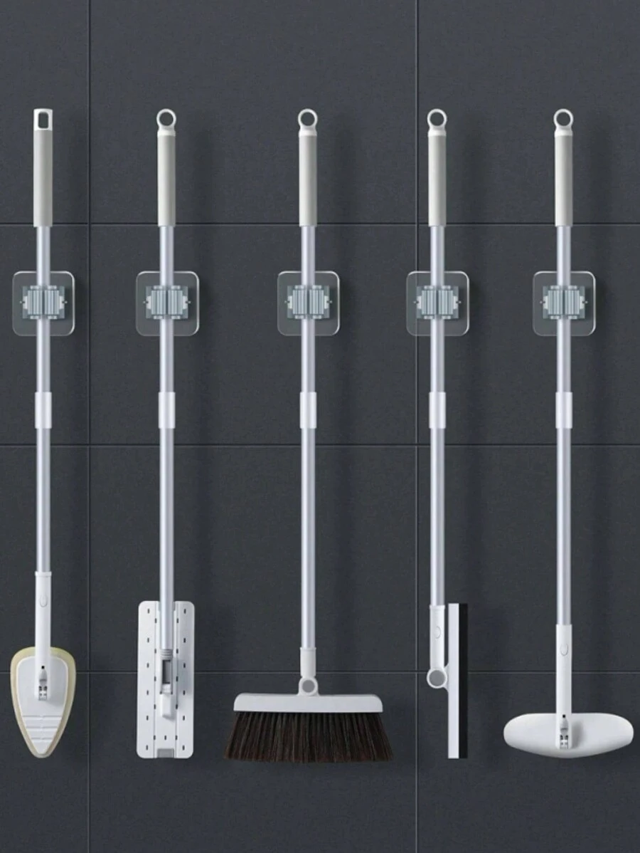 1/4pcs Mop Wall Hanging Clip Broom Mop Hook Punch Free Mop Clip Holder