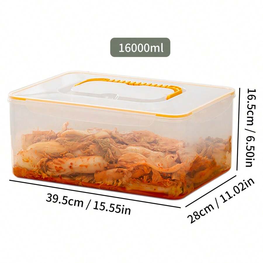 1pc Transparent Plastic Noodle Storage Box With Lid&Handle, Insect And