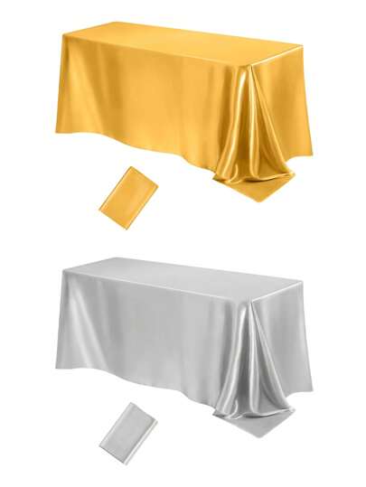 1件缎面桌布，可水洗涤纶桌布，防污防皱，适合派对、婚礼、生日活动