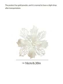 12 cái/6 cái-Hoa trạng nguyên trắng nhân tạo lớn, Hoa trạng nguyên hai lớp sáng bóng, Hoa Giáng sinh nhân tạo, Kẹp hoa cho Giáng sinh, Năm mới, Đám cưới, Tiệc tùng, Vòng hoa, Cầu thang, Cửa sổ, Trang trí lò sưởi, Hoa trang trí cây thông Noel giả cho Tiệc Giáng sinh, Trang trí cây thông Noel - Nhiều màu - Xem 7