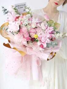 1 tấm lưới hình sao trăng màu đồng, vật liệu đóng gói hoa, đồ dùng cho người bán hoa, ngày lễ tình nhân, lưới đóng gói bó hoa - Nhiều màu - Xem 10