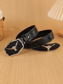 1pc Black Universal Belt, Suitable For Casual, Bohemian, PU Leather, Punk Rivet, Durable, Suitable For Jeans, Casual Wear, Outdoor Activities, Gifts For Valentine's Day, Halloween, Christmas, Men And Women - Black - View 11