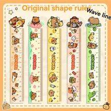 Righello in acrilico a forma di capibara: cartoleria scolastica carina, 18cm / 7,09 pollici, linee ondulate, righello diritto, forniture per ufficio, strumenti matematici, ritorno a scuola - kapibala - Visualizzare 1