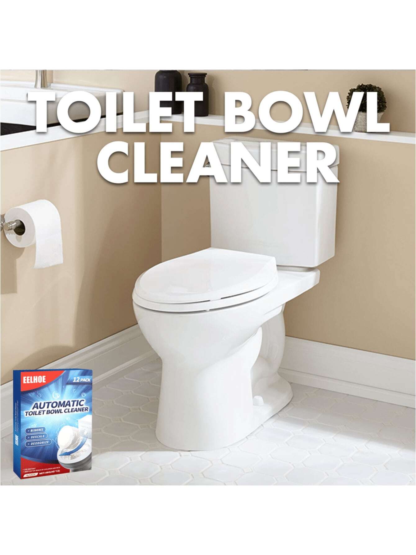 MultiFunctional Toilet Cleaning Effervescent Tablets, Removes Stains