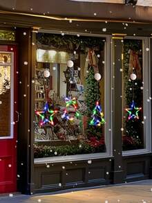 1pc-Christmas Window Lights,Christmas Decoration LED Suction Cup Light,Christmas Star,Christmas Bell,Christmas Tree,Christmas Decorations Indoor,Christmas Window Decorations,LED Christmas Decoration Light,Battery Powered Indoor Outdoor Decoration,Christmas Window Light Decoration, Christmas Tree Decorative Lights,Christmas Party,Party Decor,Home Decoration(Excluding Batteries)