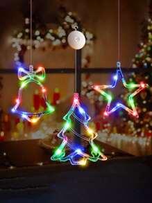 1pc-Christmas Window Lights,Christmas Decoration LED Suction Cup Light,Christmas Star,Christmas Bell,Christmas Tree,Christmas Decorations Indoor,Christmas Window Decorations,LED Christmas Decoration Light,Battery Powered Indoor Outdoor Decoration,Christmas Window Light Decoration, Christmas Tree Decorative Lights,Christmas Party,Party Decor,Home Decoration(Excluding Batteries)
