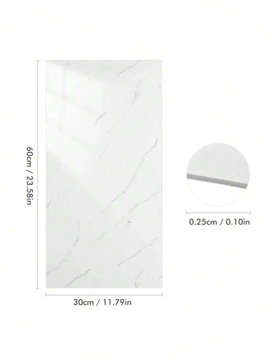Luxury Marble Pattern Vinyl Wall Sticker Glossy SelfAdhesive Plastic
