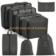 Bộ túi đựng đồ du lịch di động 6/7/8/9/10/11 chiếc - Sắp xếp quần áo, giày dép và đồ lót của bạn một cách dễ dàng - Hoàn hảo để đóng gói hành lý và vali Túi đựng đồ du lịch có in khẩu hiệu di động kèm theo giày dép, đồ vệ sinh cá nhân và túi giặt Đồ dùng học tập Đồ dùng học tập cho trường học cho sinh viên Trang trí phòng ký túc xá Trang trí phòng ngủ Đồ dùng ký túc xá thiết yếu cho học sinh Giáo viên Khối đóng gói Lưu trữ quần áo Bộ sắp xếp quần áo Bộ túi du lịch Bộ sắp xếp du lịch Đồ dùng du lịch thiết yếu Đồ dùng trở lại trường học - màu đen - Xem 8