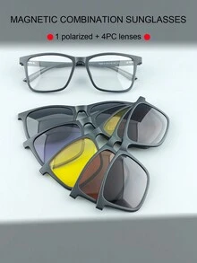 1 件男士时尚 6 合 1 TR 翻盖皮盒眼镜 - A - 查看 7