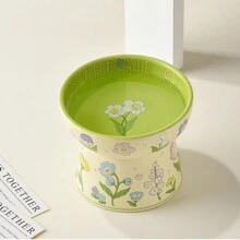 陶瓷高脚猫碗、狗食碗、饮水碗，保护宠物脖子 - 綠色 - 查看 7