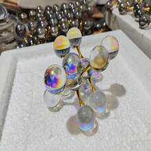 1 件新品透明泡泡彩色分子球，优雅时尚的水晶球装饰套装，现代金属分子设计，适用于客厅、办公室柜、情人节、节日、豪华家居装饰、售楼处、酒店、入口、实验室、主题商店、创意金属饰品、几何十字水晶分子球、哑光球、金字塔、抽象水晶、教师节、感恩节、儿童、男孩、女孩、情侣、婚礼的生日礼物 - 白色 - 查看 6