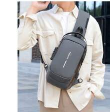 Men Crossbody Bags - Dark Grey - View 3
