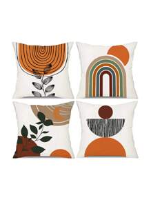 4 件波西米亚风格抱枕套（无垫子）抽象艺术印花靠垫套 17.7 * 17.7 英寸，适用于沙发卧室沙发客厅椅子汽车枕头 - YH043 - 查看 3