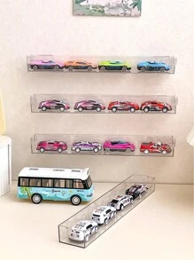 1 件多用途玩具车架，透明色，无需钻孔，方便存储，壁挂式装饰，适合存放各种玩具样式，适用于客厅墙壁、宿舍、玩具店