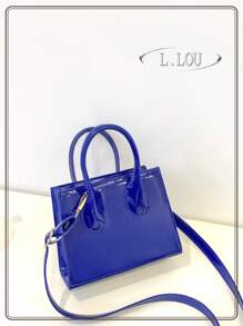 Túi xách da rắn mini thời trang có thể chuyển đổi và túi đeo chéo cho phụ nữ, hộp đựng son môi - Màu xanh lam - Xem 3