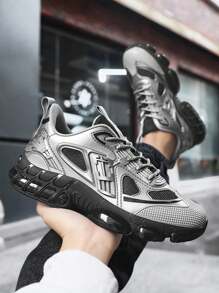 New High Quality Men's Fashionable Casual Versatile Breathable Low-Top Sneakers, Non-Slip Wear-Resistant Shock-Absorbing Running Shoes, Mesh Shoes Suitable For Men's Outdoor Activities