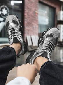 New High Quality Men's Fashionable Casual Versatile Breathable Low-Top Sneakers, Non-Slip Wear-Resistant Shock-Absorbing Running Shoes, Mesh Shoes Suitable For Men's Outdoor Activities