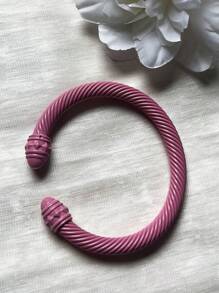 1pc European & American Fashionable Lacquered Twisted Rope Open Bangle Bracelet, Versatile Accessory For All Seasons & Holidays