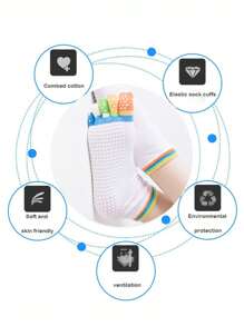 1pair Five-Toe Yoga Socks Anti-Slip Professional Women Crew Socks For Dance Pilates Indoor Workout - Multicolor - View 6