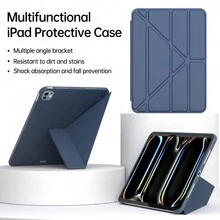 Ốp lưng bảo vệ máy tính bảng TPU màu trơn có chân đế, tương thích với Apple IPad Pro 11 2024 - Màu tím  Violet - Xem 2