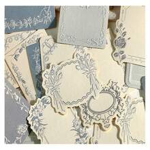 30张复古浮雕印刷专用纸厚记事本纸带蕾丝和蝴蝶结设计，适合简约风格日记本装饰或随机卡片书写 - 盒子粉紅色 - 查看 14