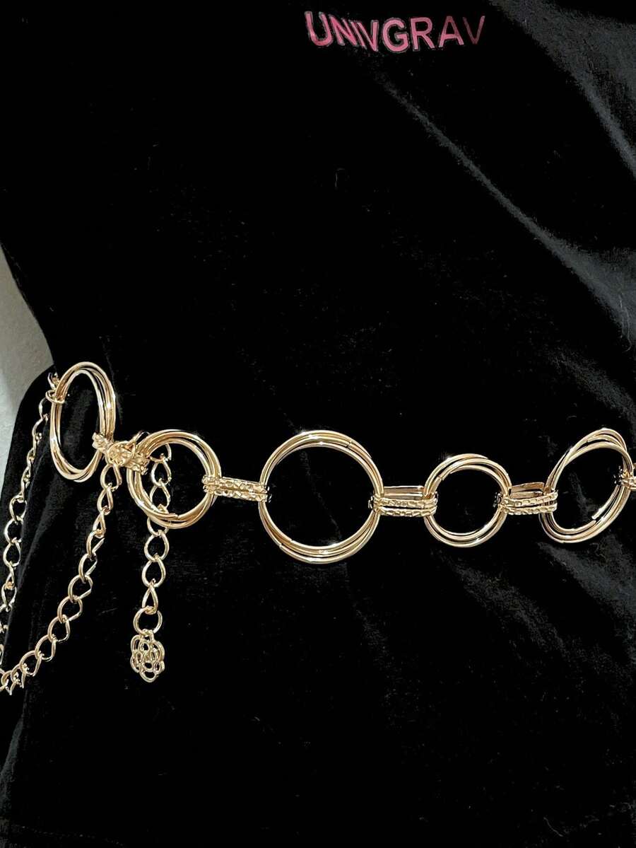 Women's Belt Chain Circle Engraved Various Rings Well Detailed Delicate Beautiful - 金色 - 查看 1