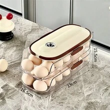 Caixa de armazenamento de ovos, refrigerador, cozinha doméstica inclinada, recipiente automático de rolamento de ovos de várias camadas - Multicolorido - Ver 16