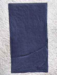 2 件套运动纯色围巾女式头巾带手套女士大号纯色长款伊斯兰速效头巾阿拉伯围巾头巾蝴蝶网布透气冰冷感冬季秋季 - 藏蓝色 - 查看 3