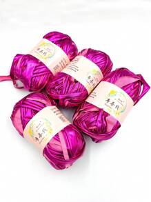 4pcs DIY Faux Leather Fabric Strips, Suitable For Crochet And Knitting - Total Weight 14.1 Oz (Approx. 390g/3.53oz), Length 36 Yards, Ideal For Making Bags, Blankets, Pillows And Rugs - Unique Metallic Colors, Polyester - Multicolor - View 15