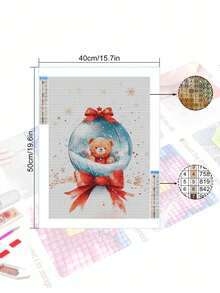 Tranh khảm kim cương 5D DIY - Phong cảnh Giáng sinh, Bộ tranh khảm kim cương Trang trí tường phong cảnh nhà - Nhiều màu - Xem 3