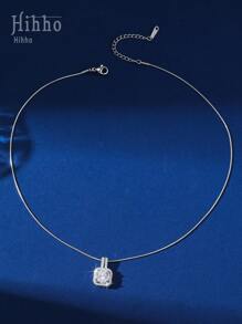 Hihho 1pc Women Fashion Elegant Shiny Zirconia Choker Necklace With Snake Bone Pendant