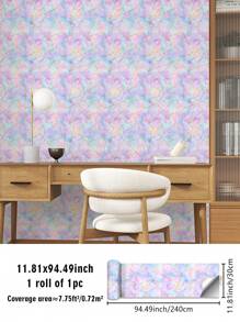 1 卷彩色几何简约图案儿童房装饰壁纸，自粘防水自粘贴纸，可撕下并粘贴，适用于儿童房卧室、幼儿园墙壁美化柜台家具改造翻新，三种尺寸可选：11.81 * 47.24、11.81 * 94.49、11.81 * 141.73 英寸 - 彩色 - 查看 16