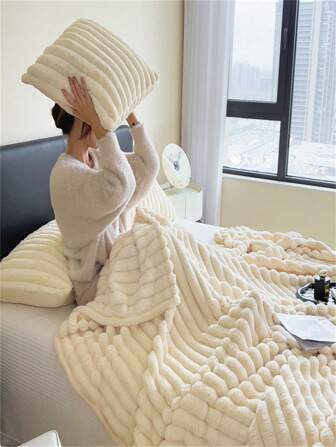 1 pieza Manta de franela de un solo color, manta de lana suave, disponible en varios tamaños, apto para manta de Navidad, cubrecama o funda de sofá, decorativo para oficina, dormitorio, todas las estaciones