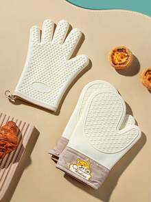 Găng tay chịu nhiệt bằng silicon, Găng tay lò nướng chống trượt dày dùng để nướng, nấu ăn, sử dụng lò vi sóng, chịu nhiệt lên đến nhiệt độ cao - Nhiều màu - Xem 1