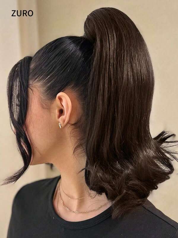 Claw Ponytail Extension Hair Black Blonde Color 12 Inch Heat Resistant Fiber Synthetic Shot Ponytail Hairpiece For Women Girls Daily Use