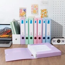 Caja de archivo de plástico grueso tamaño A4 Morandi, caja organizadora de carpetas de archivo resistente para documentos, registros, personal, contabilidad, alto almacenamiento, organizador de contratos de gran capacidad, útiles de oficina, vuelta al cole, suministros escolares