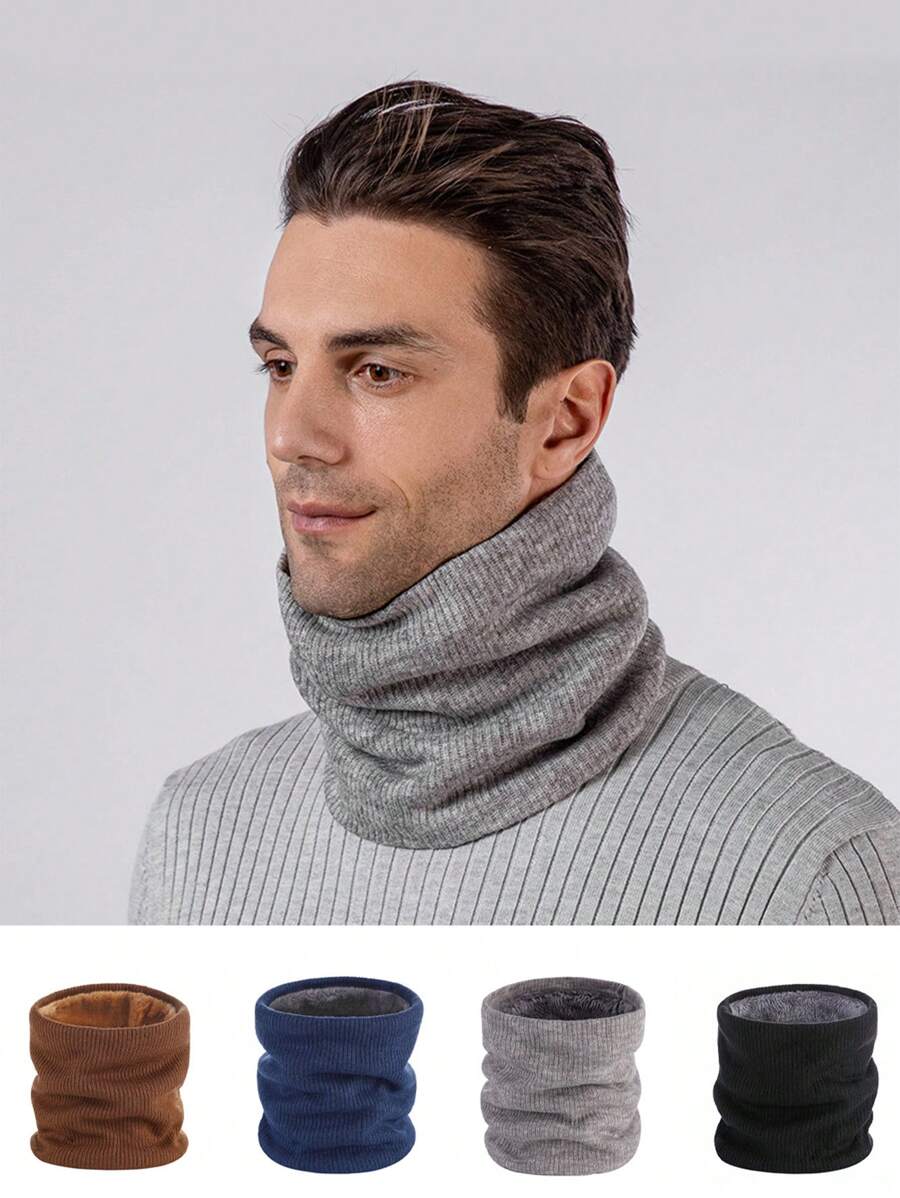 1pc Men's Autumn And Winter Cold-Resistant And Warm Neck Warmer, With Thermal Lined To Help Protect Against Harsh Outdoor Cold, A Warm Gift For Thanksgiving, Christmas, And New Year's