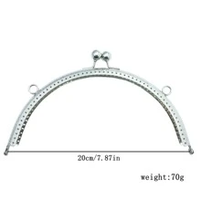 1 pieza Estructura de marco semicircular para bolso de 8,5 cm/10,5 cm/12,5 cm/15 cm/20 cm, color plateado - Plateado - Ver 6