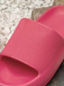 女童时尚拖鞋，舒适软底室内外两用露趾多功能拖鞋 - 玫紅色 - 查看 2