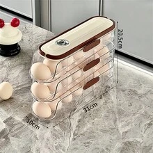 Caixa de armazenamento de ovos, refrigerador, cozinha doméstica inclinada, recipiente automático de rolamento de ovos de várias camadas - Multicolorido - Ver 17