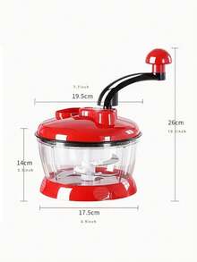 Multi Functional Manual Food Processor, 8-Cup Manual Power Crank Chopper, Meat Grinder Mixer With Transparent Container, Suitable For Vegetables, Meats, Fruits, Nuts, Herbs, Onions - Multicolor - View 3