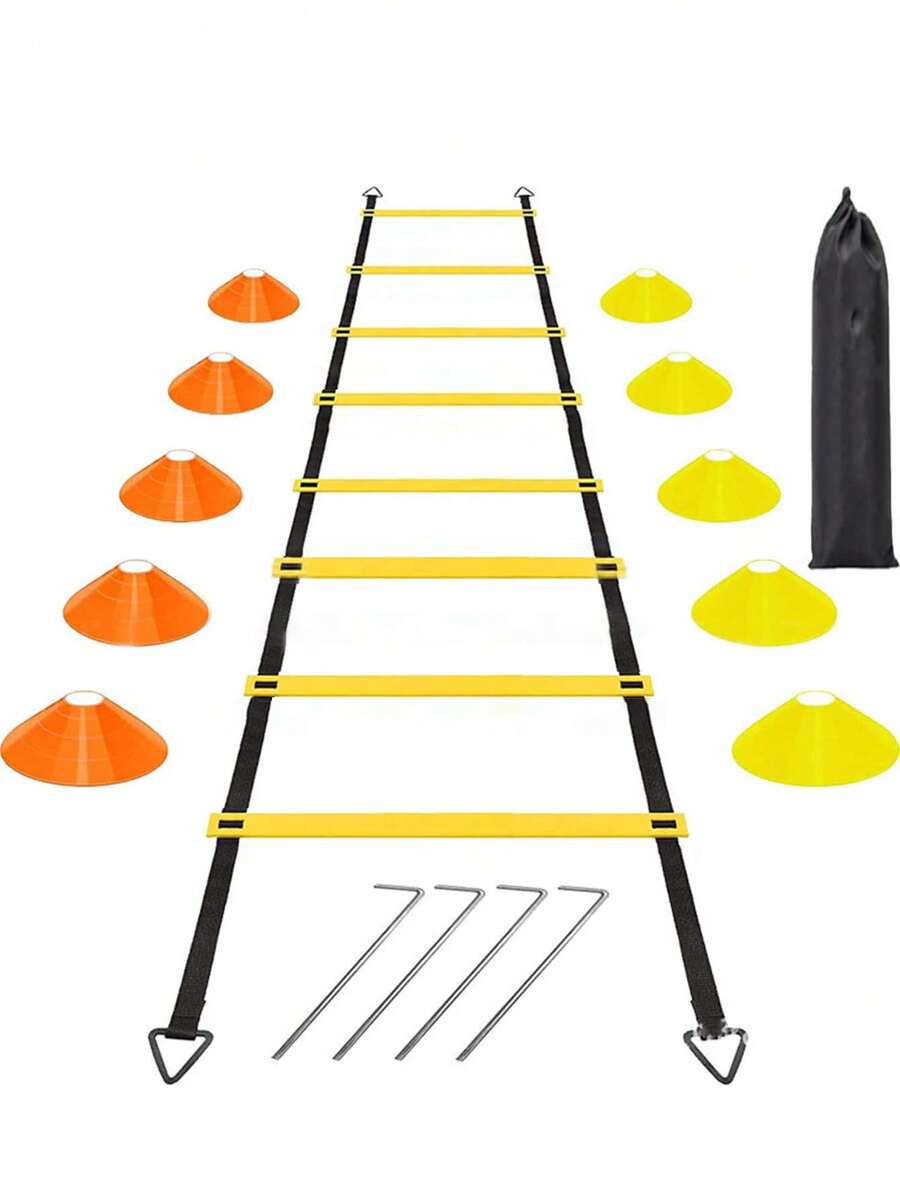 16pcs Soccer Training Kit, Including Agility Ladder, Speed Ladder