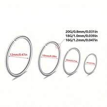 2Pcs 20G Unisex Thin Fake Septum Nose Ring Hoop,18G 16G Fashion G23 Titanium Hypoallergenic Labret Fake Lip Ring ﻿18K Gold Plated Cartilage Earrings Hoop Tragus Daith Helix Rook Conch Earring Women And Men Body Pierecing Jewelry