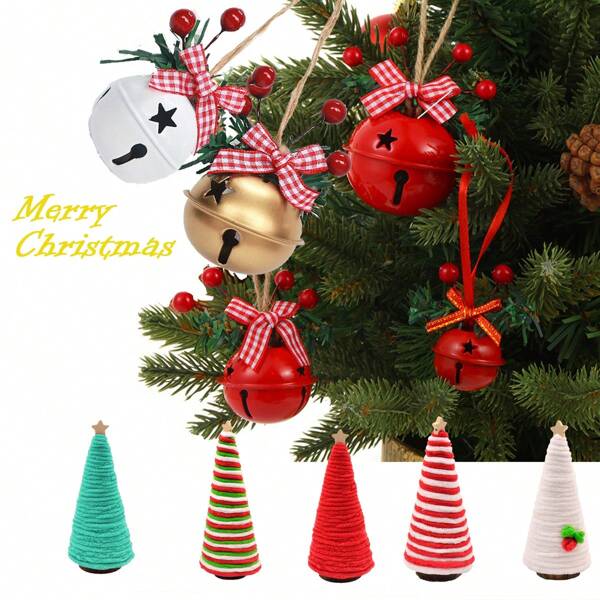 1 peça, decoração de Natal, mini árvore de Natal artificial, mini árvore de Natal fofa, conjunto de pinheiro de Natal de simulação multicolorida, enfeites festivos de Natal, decoração de mesa e prateleira para sala de casa, decoração de mesa de Natal