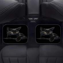 迷人黑猫印花汽车脚垫 - 4 件套，防水防滑，易于清洁，提供终极内饰保护 - 4pcs - 查看 5