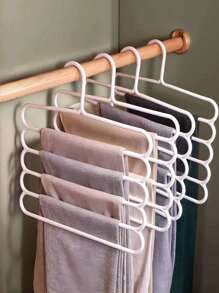 1/3/5件装多功能五层裤架防滑多层服装店衣柜衣架围巾收纳挂架裤架式随机房间装饰家居装饰卧室装饰连衣裙裤子鞋子牛仔裤靴子裙子春季简约夏季上衣 - 彩色 - 查看 12